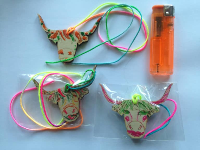 Knockengorroch - pyrograph coo head pendants