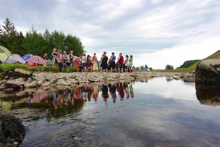Knockengorroch - drumming by the river